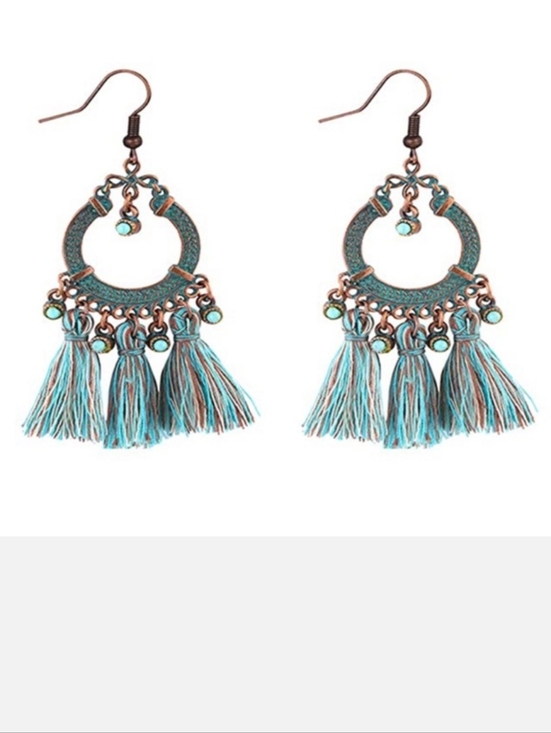 Jewelry - Vintage Turquoise Tassel Earrings